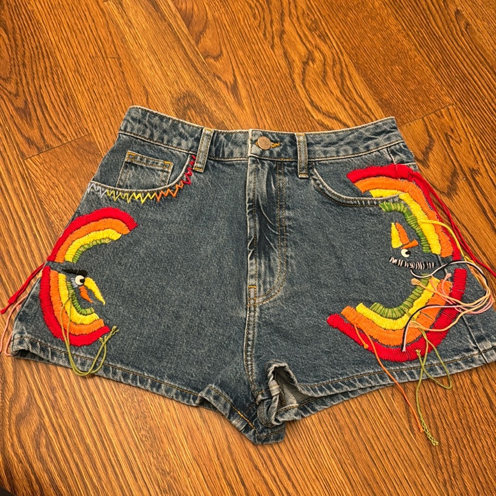 Farm Rio Tropical denim shorts